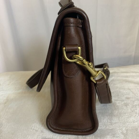 Vintage Coach Court Bag 9870 Dark Mahogany Brown Leather Crossbody Glove Tanned - Picture 7 of 16